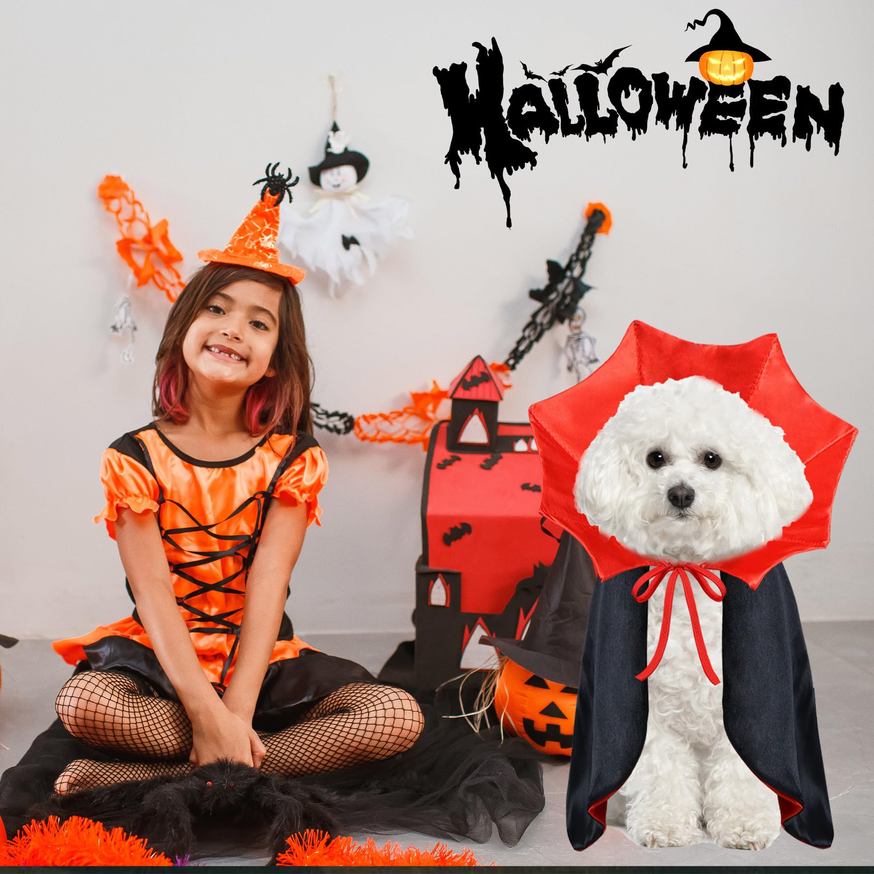 PAYHTOW Dog Halloween Costume Dog Vampire Costume