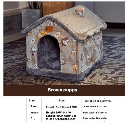 Foldable House Pet Cat Bed