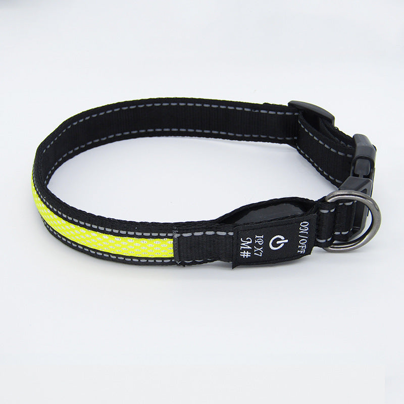 LED Luminous Waterproof Nylon Pet Collar with Type-C Charging