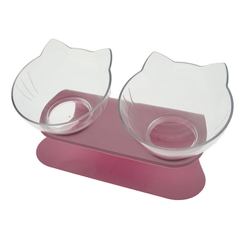 Non Slip Double Cat Bowl With Raised Stand Pet Food