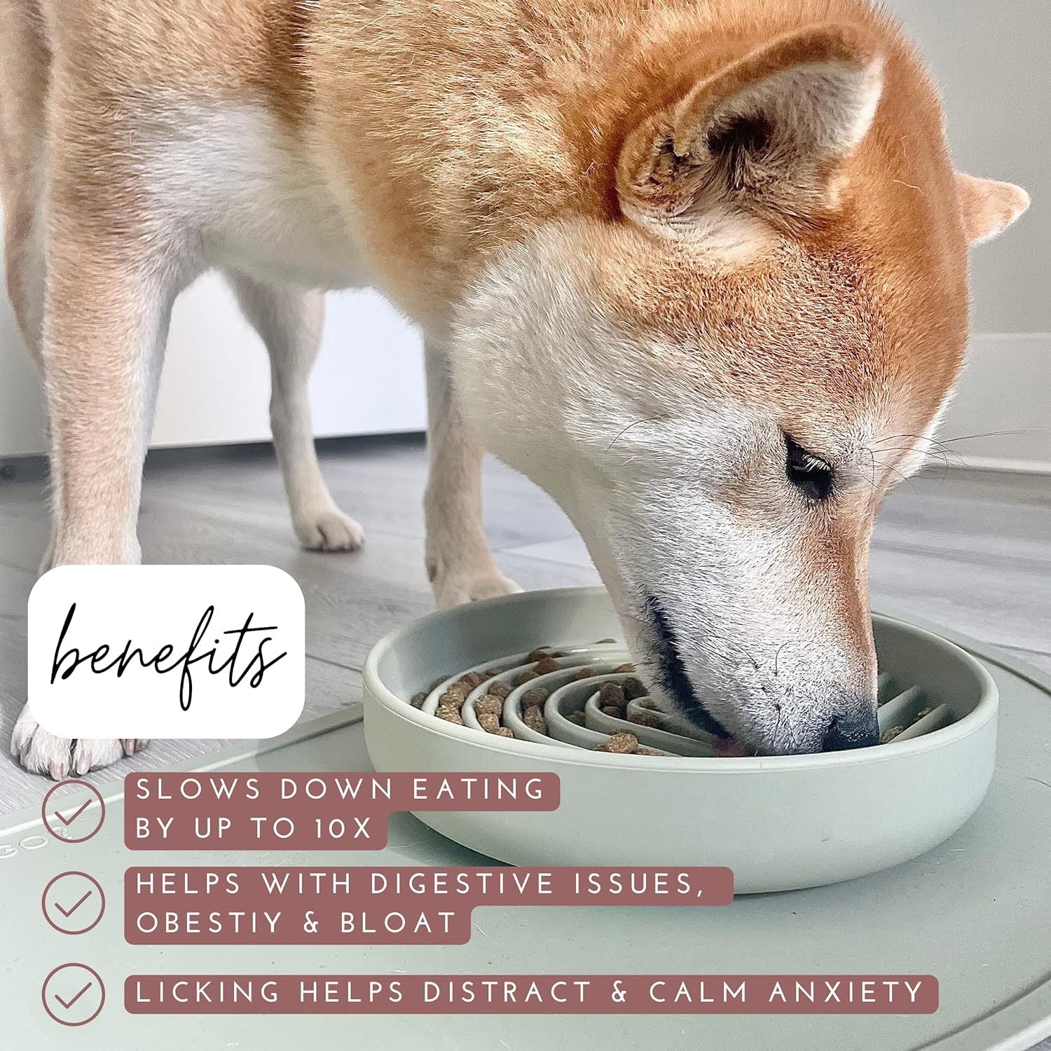 Beige Silicone Slow Feeder Bowl for Pets