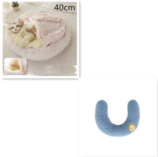 2 In 1 Pet Round Plush Warm Bed