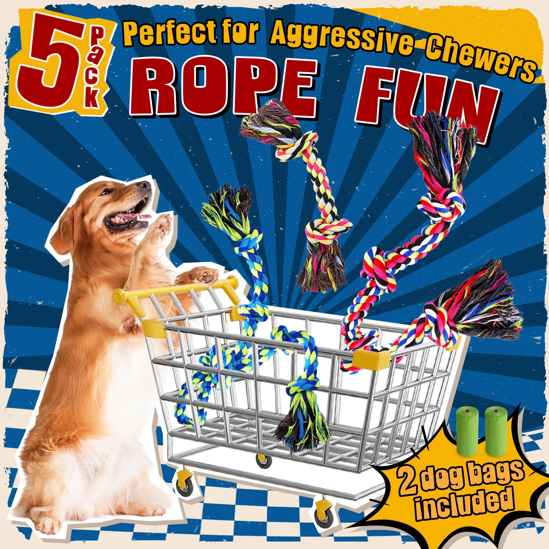 Forfon Heavy Duty Dog Toy for Aggressive Chewers