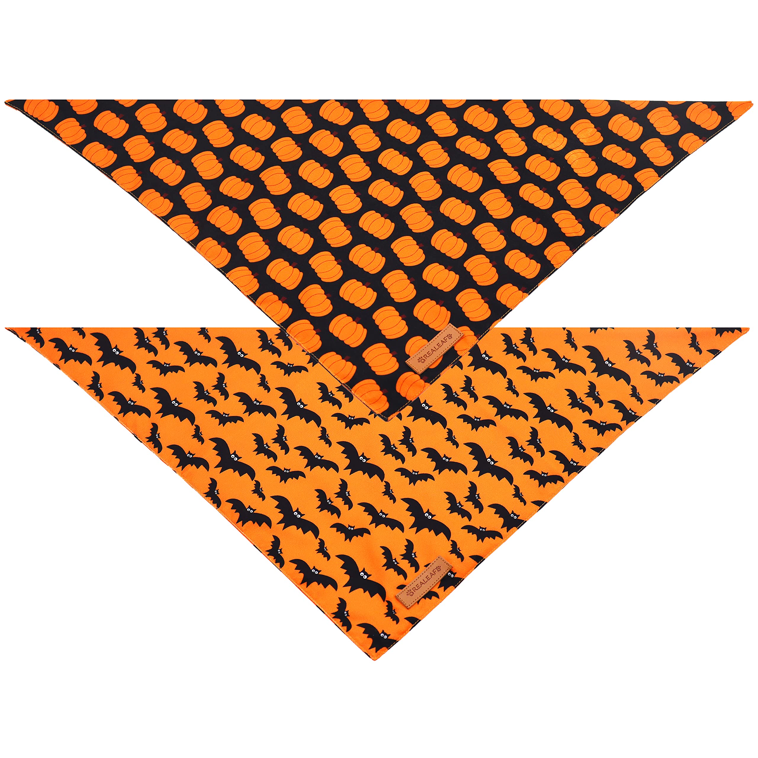 Realeaf Fall Halloween Dog Bandanas 2 Pack