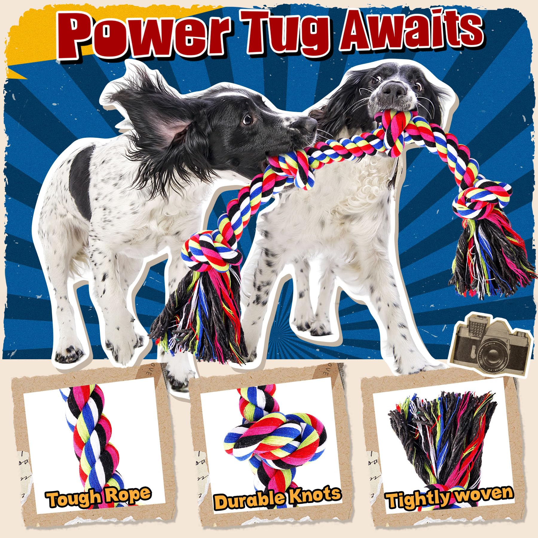 Forfon Heavy Duty Dog Toy for Aggressive Chewers