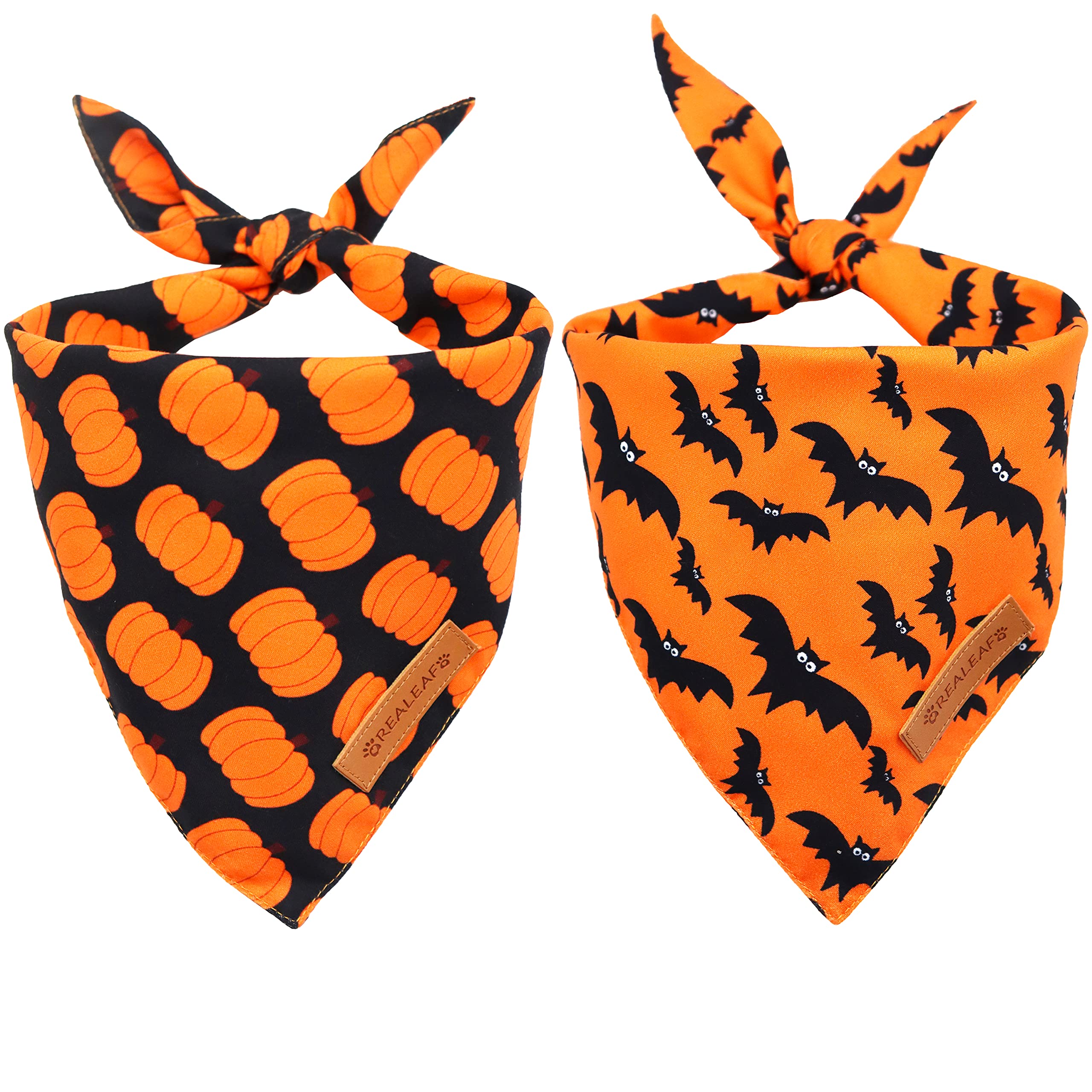 Realeaf Fall Halloween Dog Bandanas 2 Pack