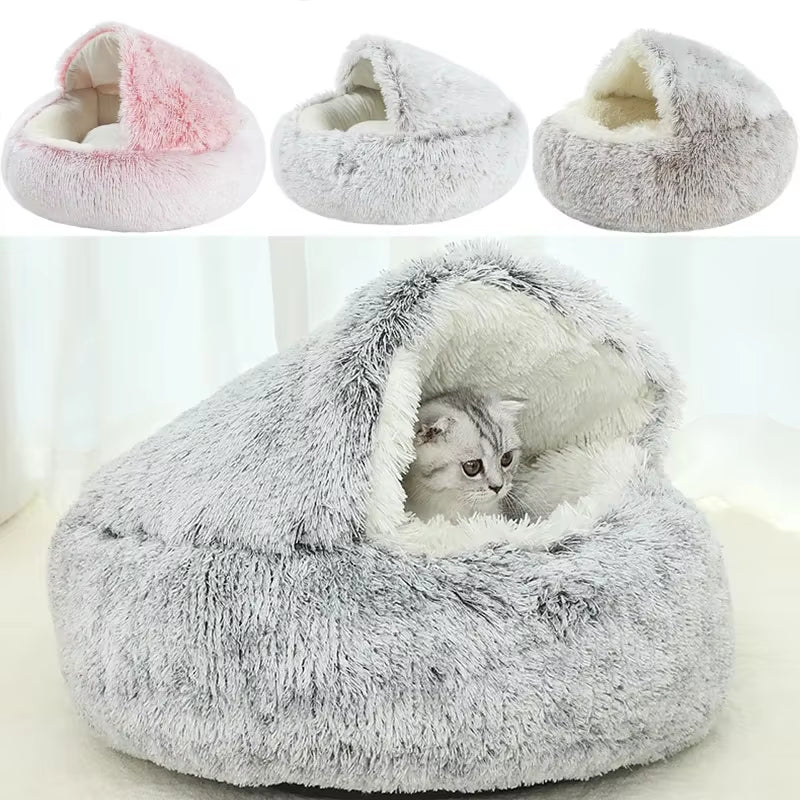 Plush Pet Cave Bed/ Nest for Dogs and Cats (Color and Size Options)