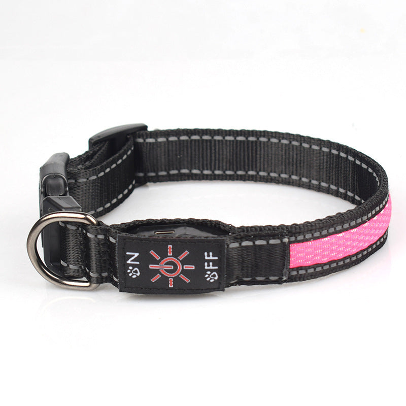 LED Luminous Waterproof Nylon Pet Collar with Type-C Charging