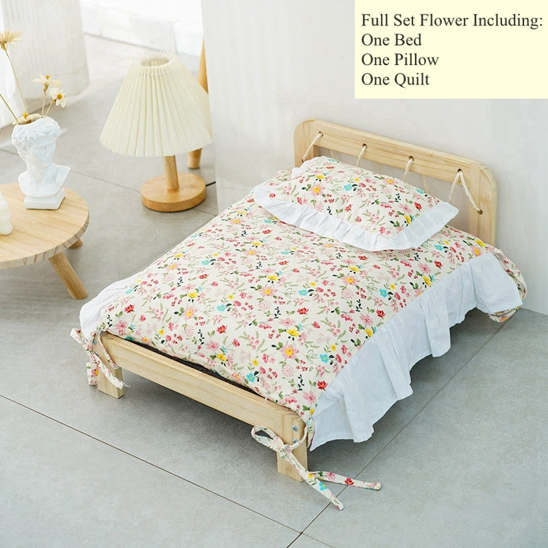 Solid Wood Cat Bed With Removable And Washable Pet Supplies For All Seasons