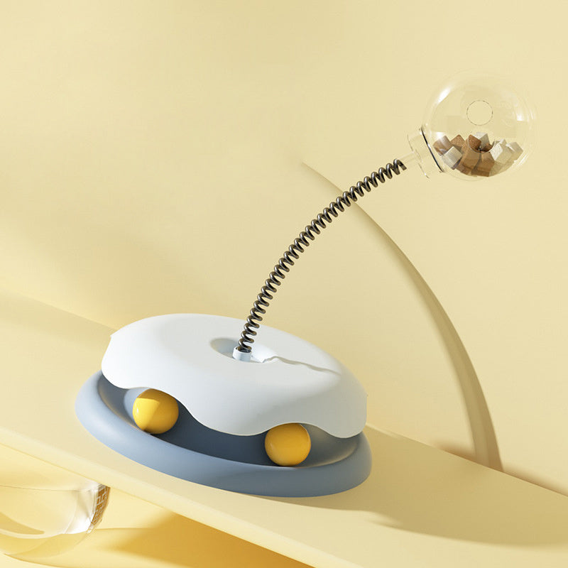 2-in-1 Cat Toy – Interactive Turntable & Treat Dispenser