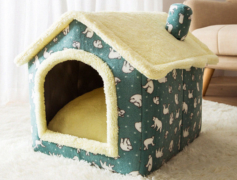 Foldable House Pet Cat Bed