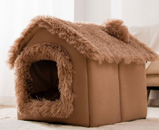 Foldable House Pet Cat Bed