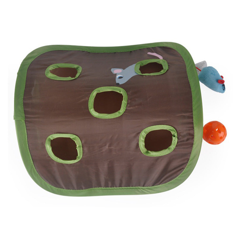 Cat Interactive Hide Seek Game 9 Holes Tunnel Mouse Hunt Intelligence Toy