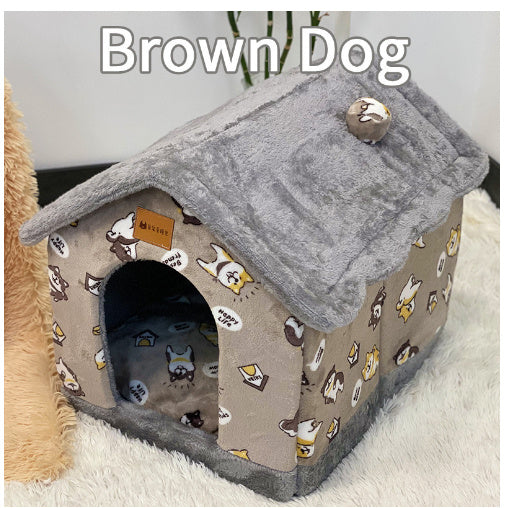 Foldable House Pet Cat Bed