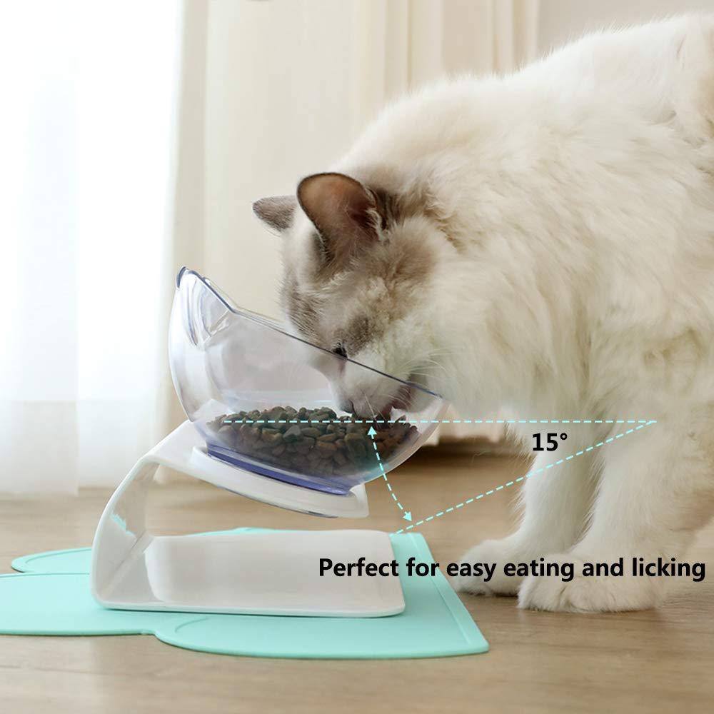 Non Slip Double Cat Bowl With Raised Stand Pet Food