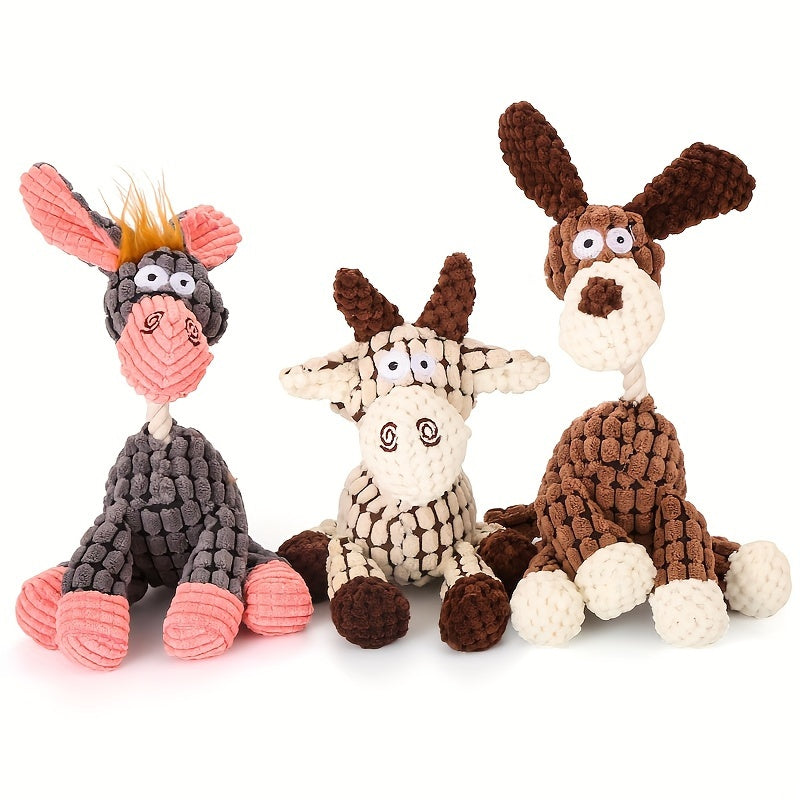 Squeaky Dog Toy Pack/ Cute Soft Durable Stuffed Animal Plush Toys with Squeakers (Options)