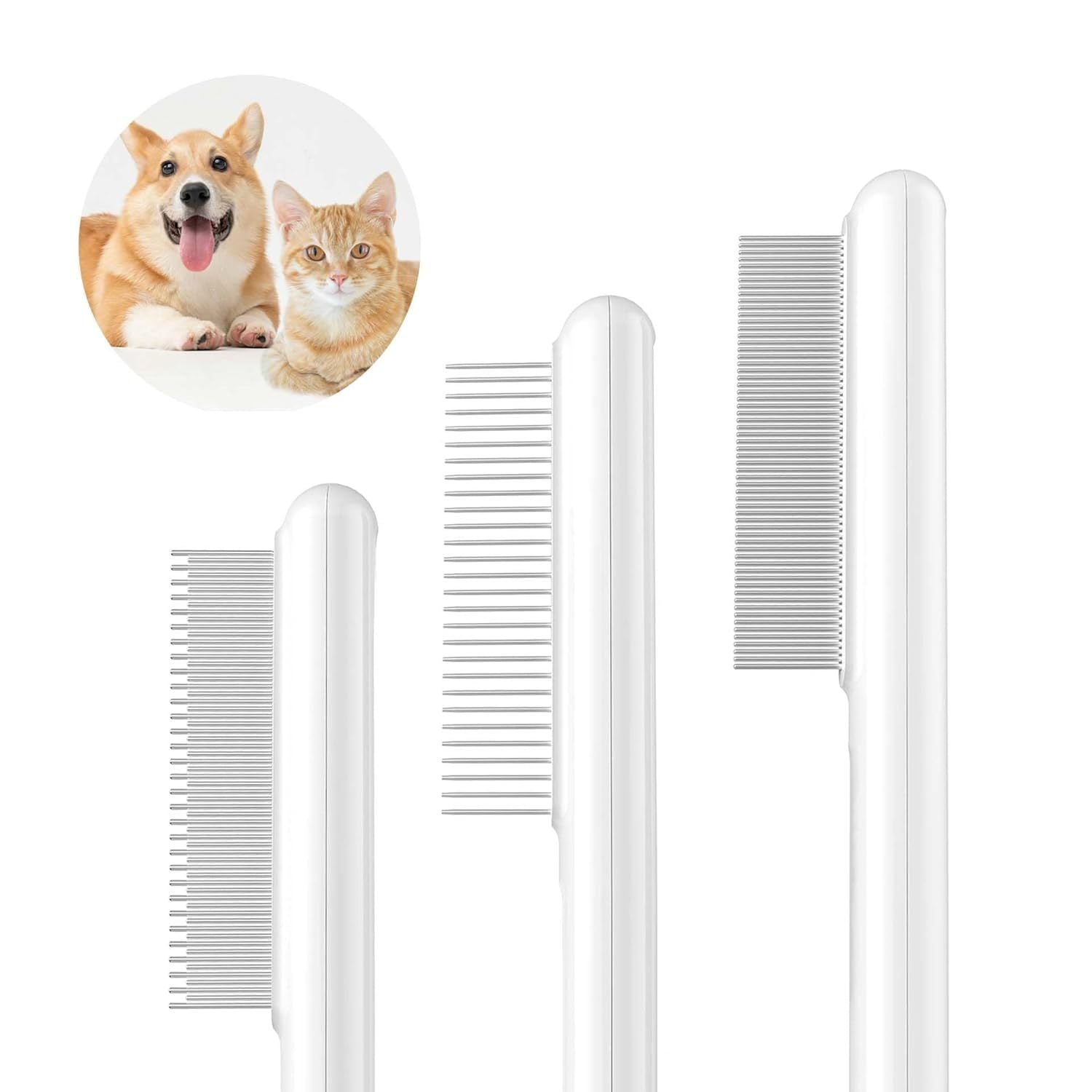 Cat Combs Rounded Stainless Steel Teeth Smooth Tips For Removing Loose Hair