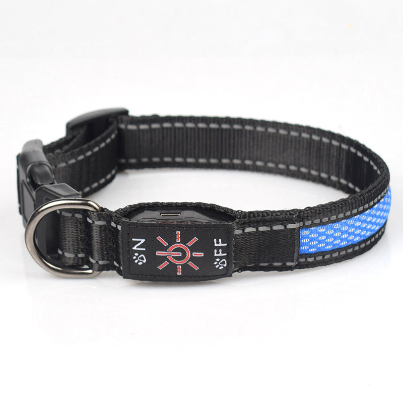 LED Luminous Waterproof Nylon Pet Collar with Type-C Charging