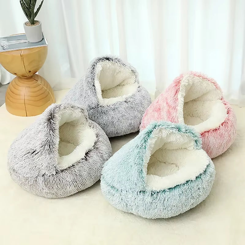Plush Pet Cave Bed/ Nest for Dogs and Cats (Color and Size Options)