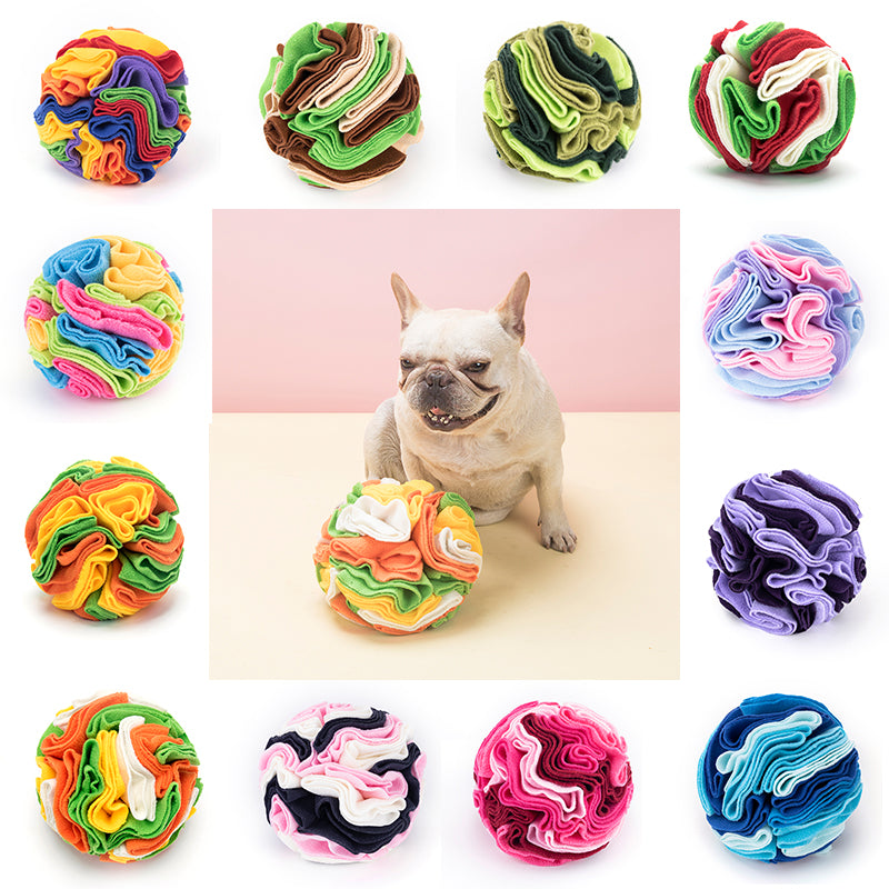 Snuffle Ball Interactive Dog Toys/ Brain Mental Stimulating Puzzle Toys for Dogs Enrichment/ Machine Washable (Color Options)