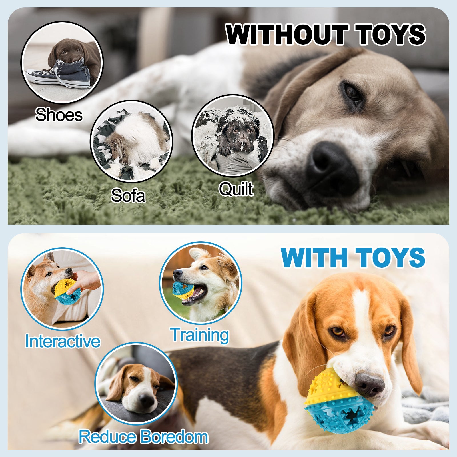 Dog Chew Toys Grinding Teeth Sound Ball