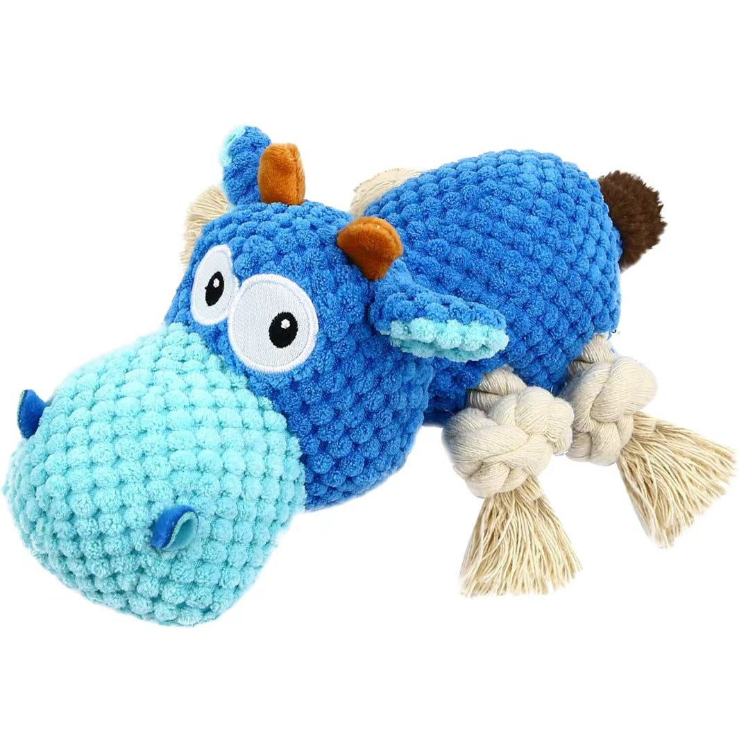 Highly Durable and Affordable Squeaky Interactive Cow Toy for Chewers