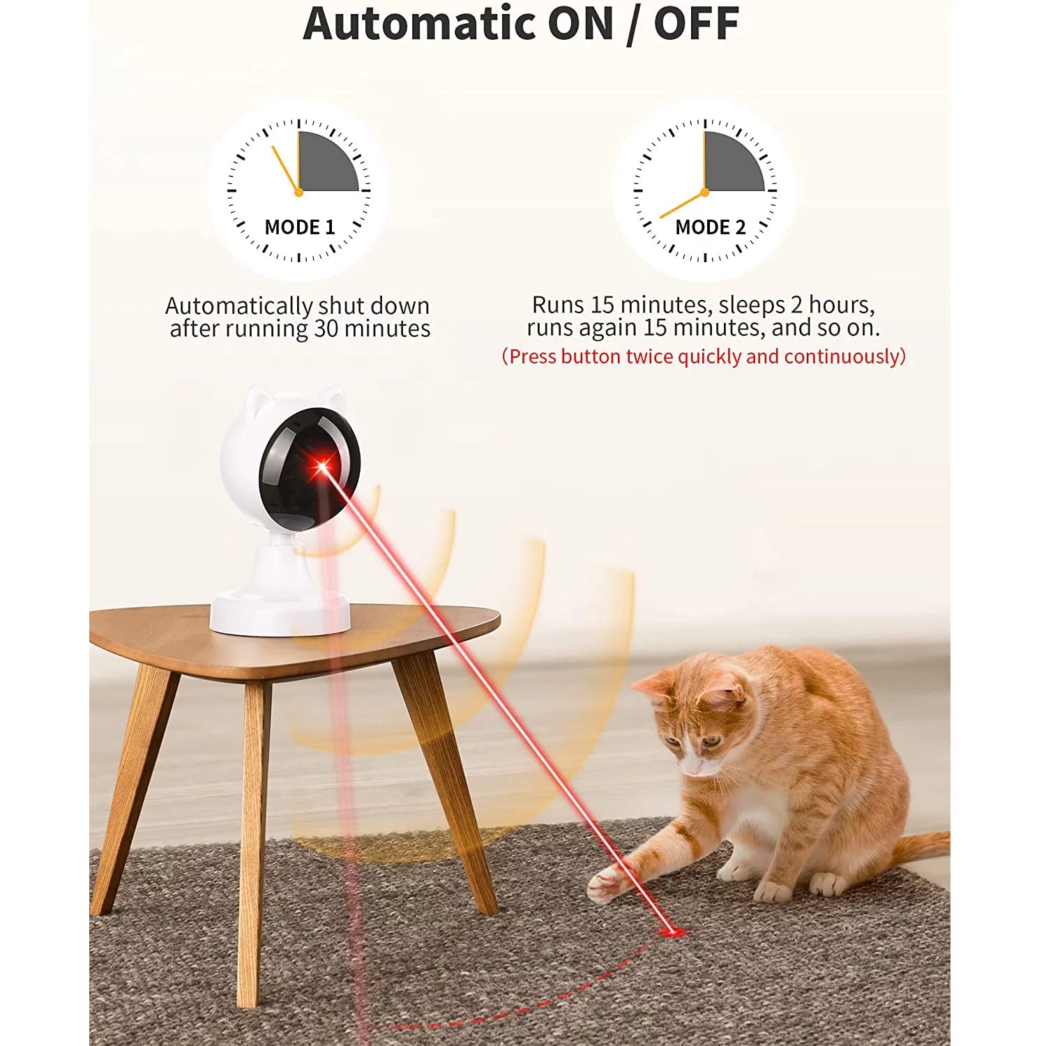 Interactive Laser Cat Toys for Indoor Cats/ Automatic White