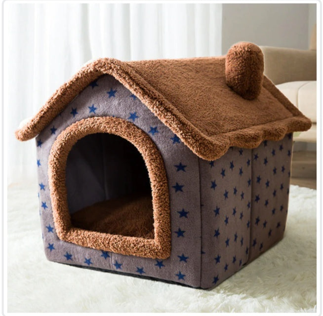 Foldable House Pet Cat Bed