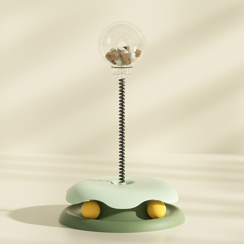 2-in-1 Cat Toy – Interactive Turntable & Treat Dispenser