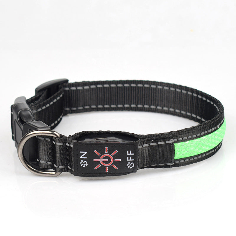 LED Luminous Waterproof Nylon Pet Collar with Type-C Charging