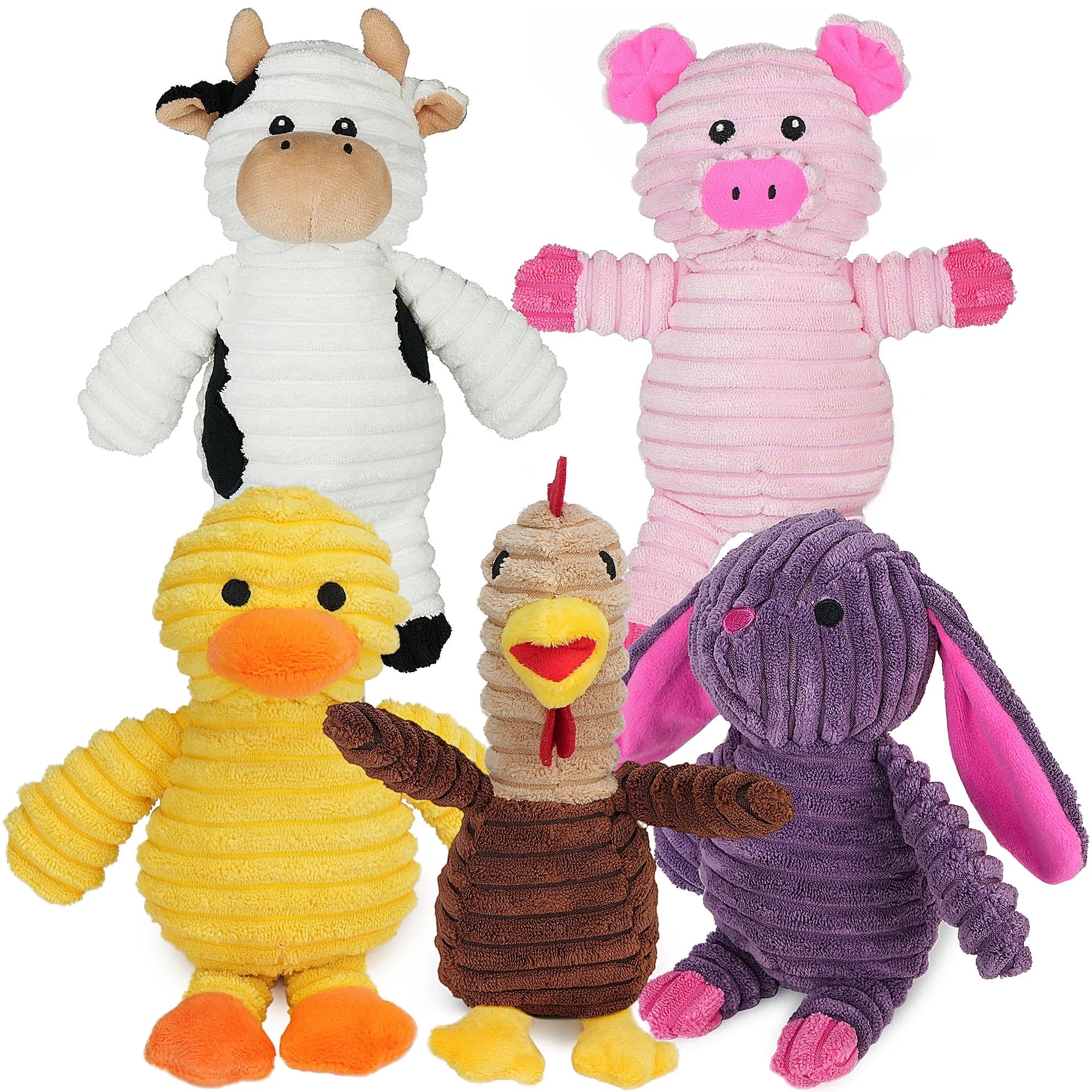 Plush Dog Squeaky Toys/ 5 Pack