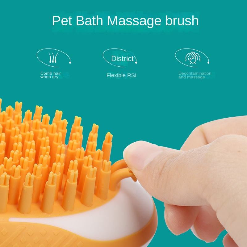 Pet Bath Brush/ 2-In-1 Soft Silicone Cleaning Tool (Color Options)