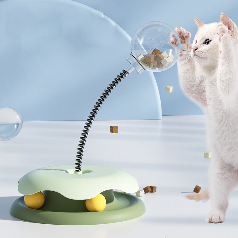 2-in-1 Cat Toy – Interactive Turntable & Treat Dispenser