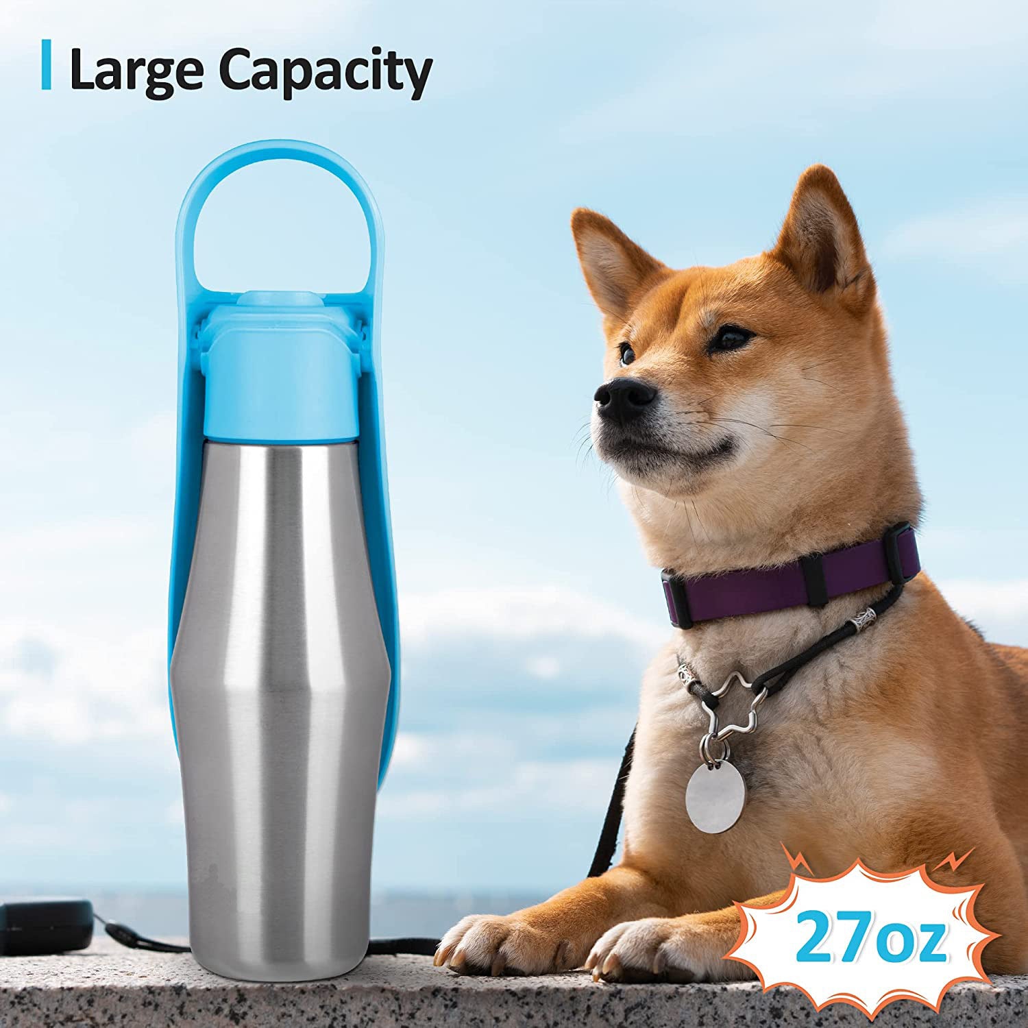 New Soft Silicone Leaf Design Portable Dog Water Bottle