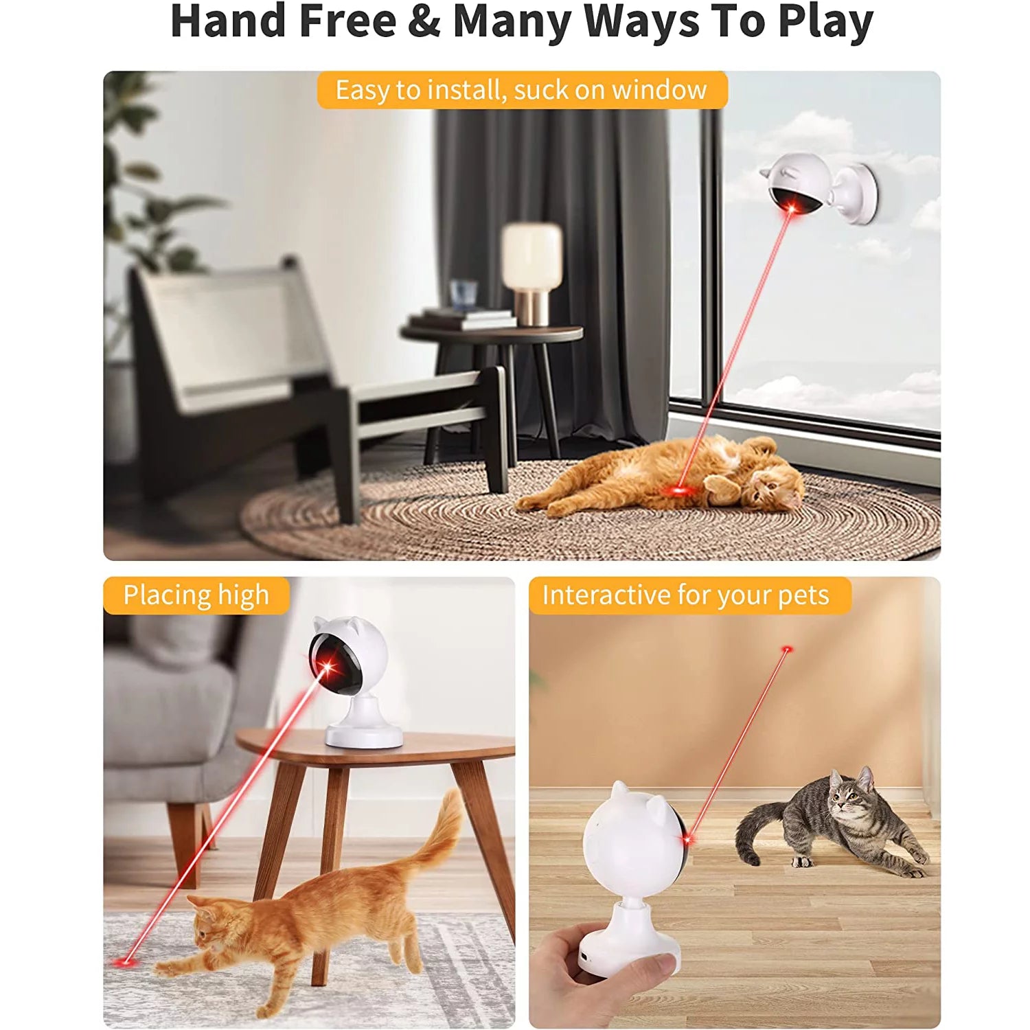 Interactive Laser Cat Toys for Indoor Cats/ Automatic White