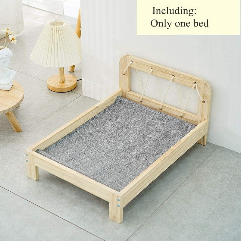 Solid Wood Cat Bed With Removable And Washable Pet Supplies For All Seasons