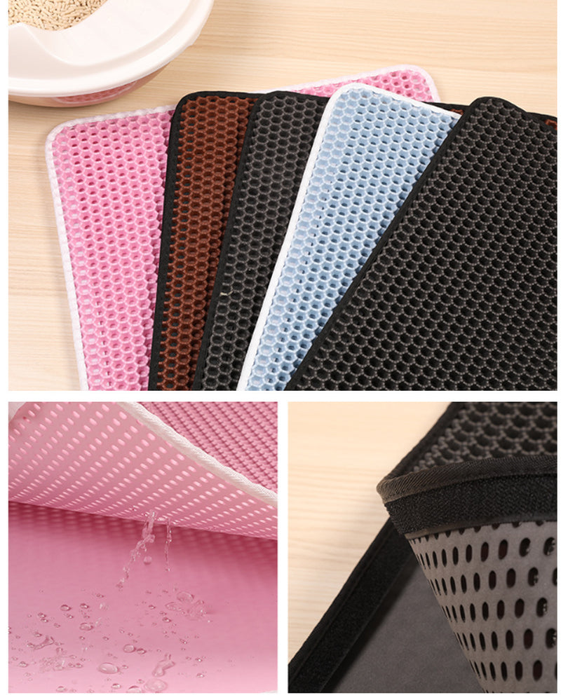 Litter Pan Mat/ EVA Double Cat Litter Mat (Color/ Size Options)