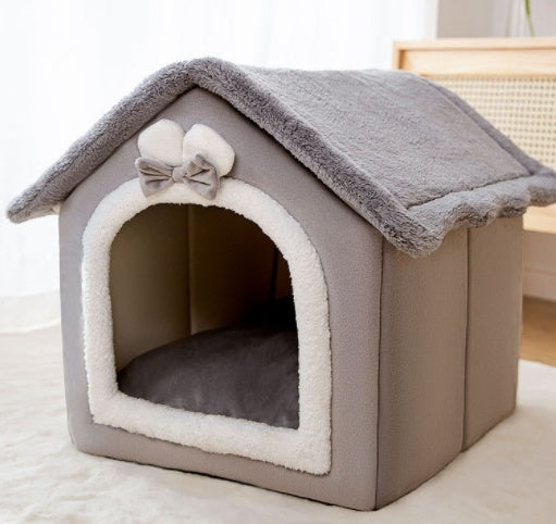 Foldable House Pet Cat Bed