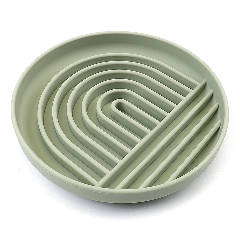 Beige Silicone Slow Feeder Bowl for Pets