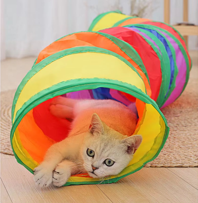 Plush Round Cat Nest Tunnel Bed/ Warm Collapsible (Color Options)