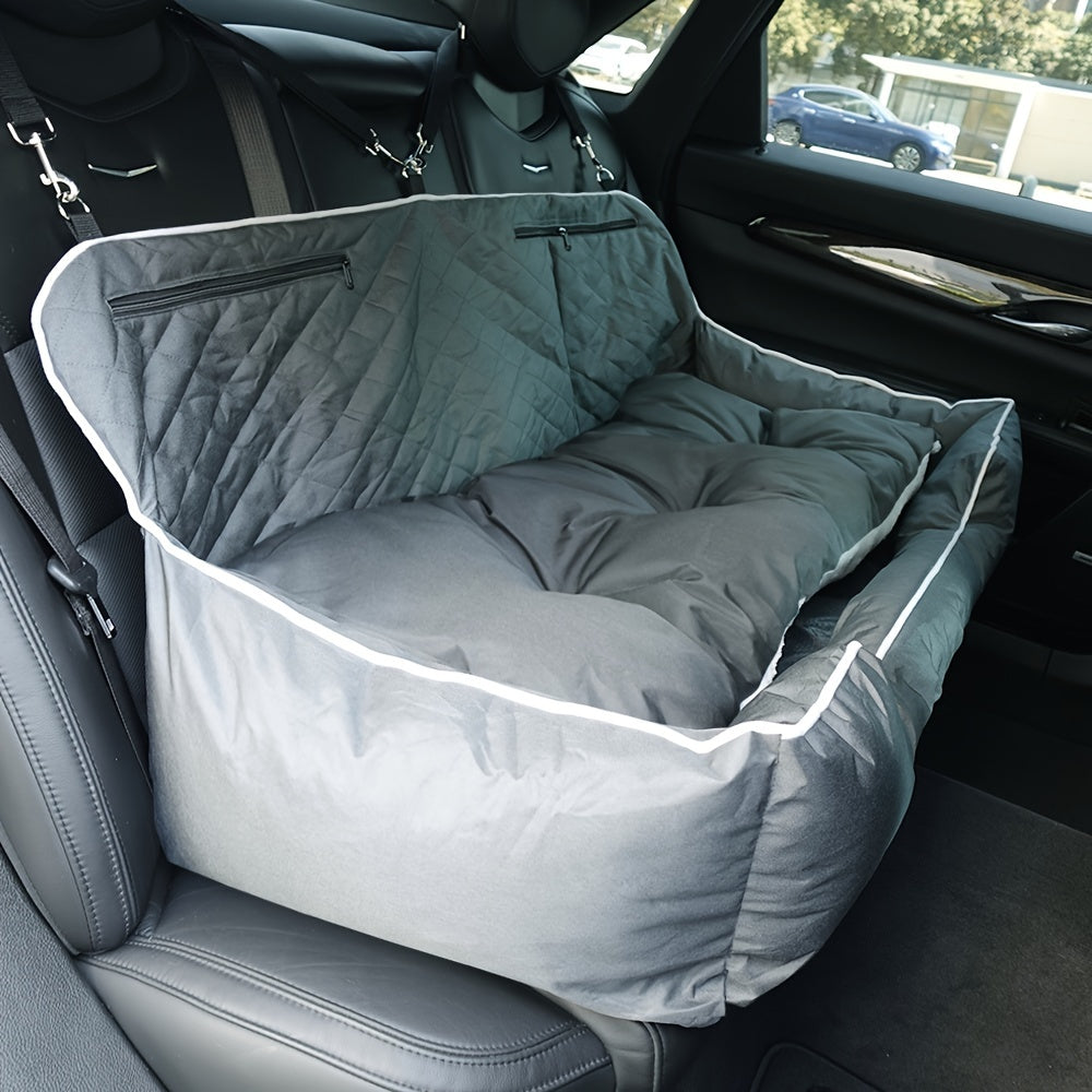 Large Dog Car Seat – Travel Bed with Safety Tethers