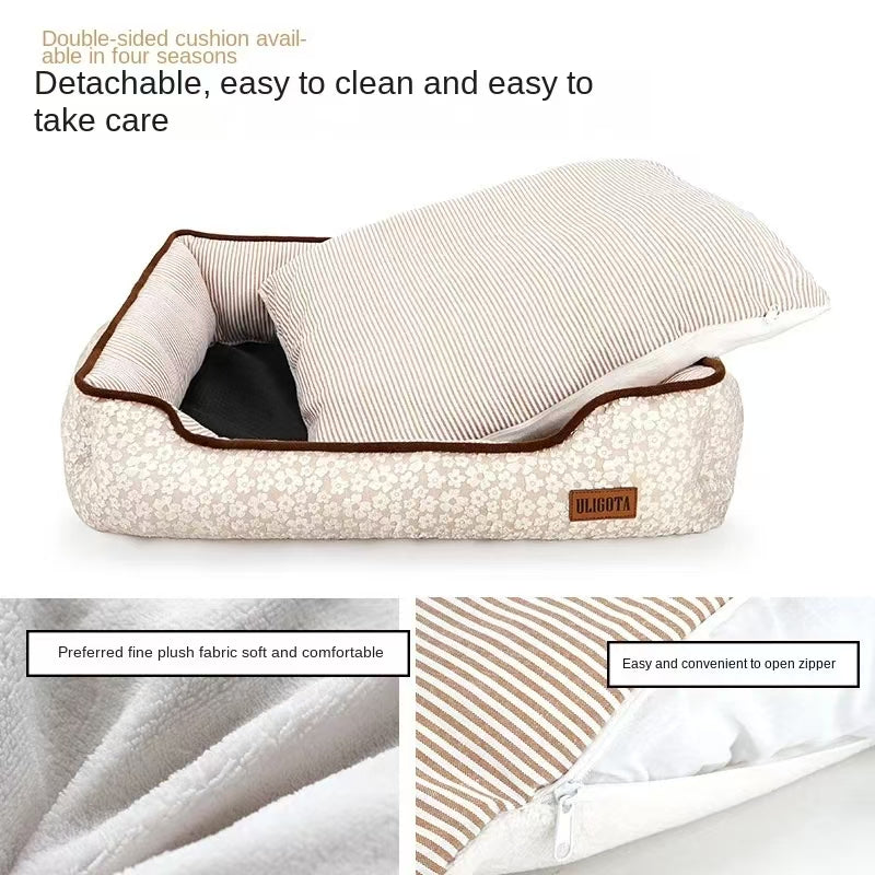 Washable Soft Rectangle Pet Bed
