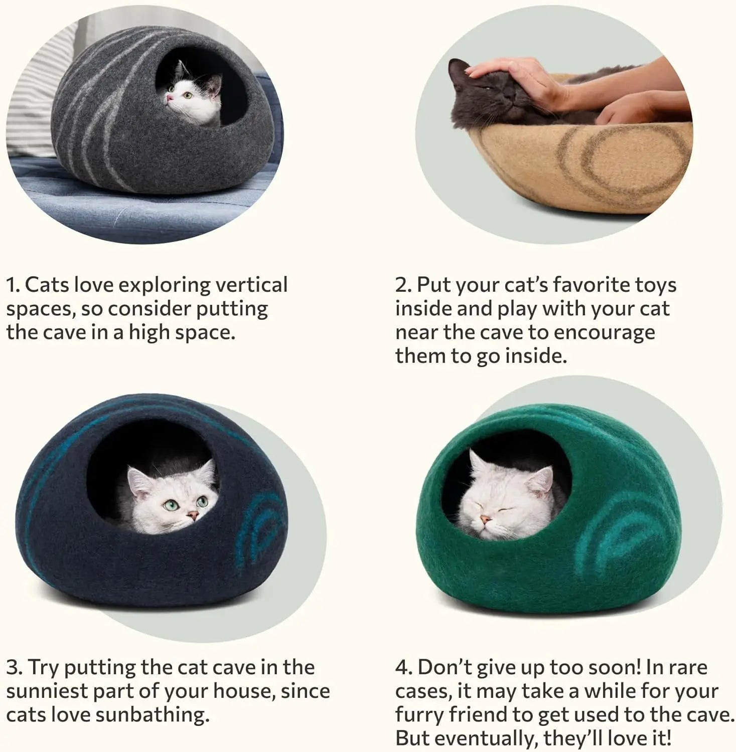 Handmade Merino Wool Cat Cave