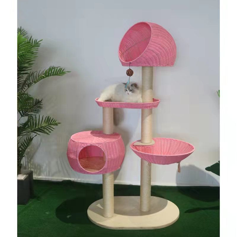Integrated Multi Layer Solid Wood Cat Tree (Color Options)
