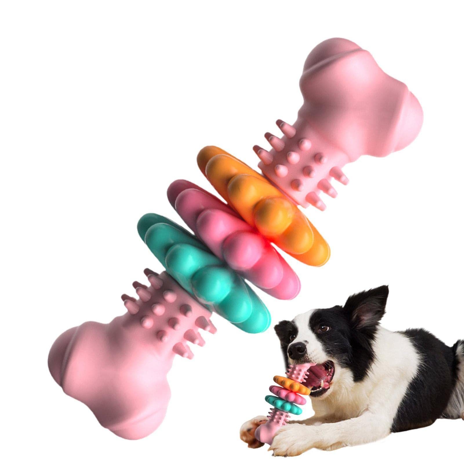 Dogs Teeth Cleaning Toys Indestructible TPR Bone Chewing Bite Resistant