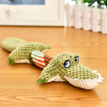 Voice Toys Plush Crocodile Chew Dog Toy