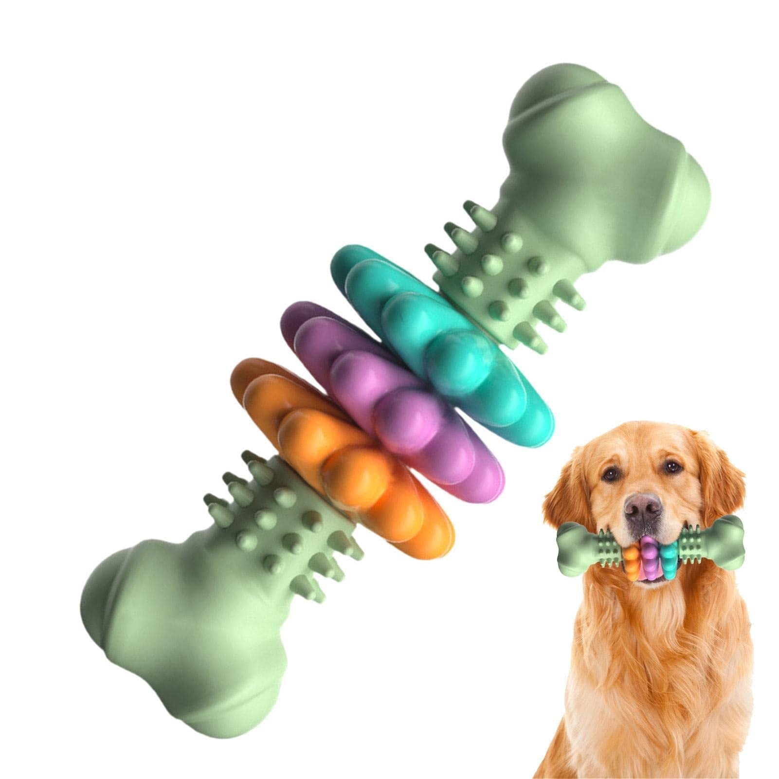 Dogs Teeth Cleaning Toys Indestructible TPR Bone Chewing Bite Resistant