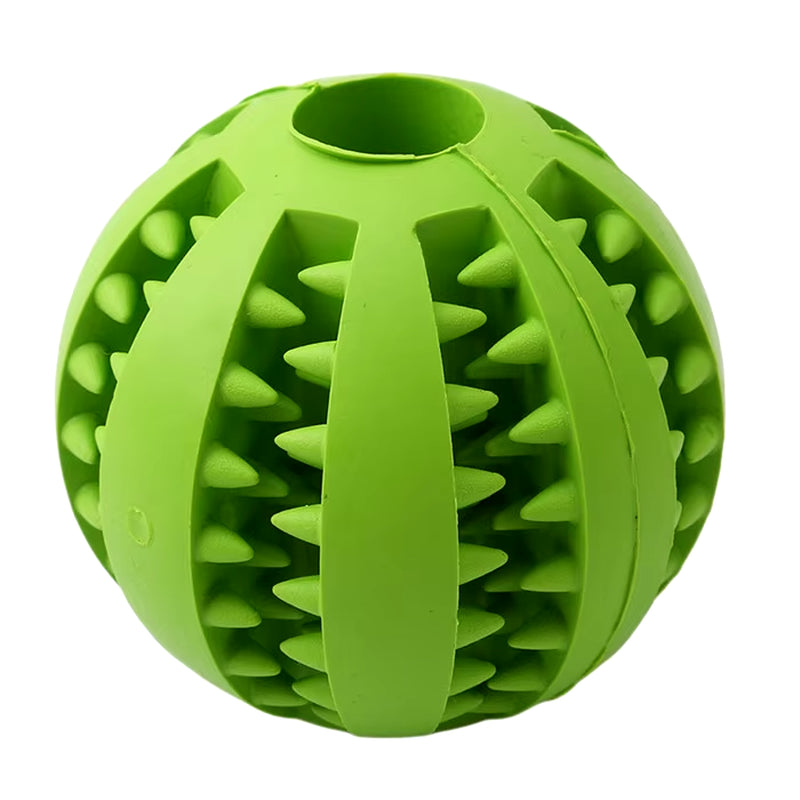 Dog Food and Treat Feeder/ Bite Resistant Rubber Toy Ball (Color & Size Options)