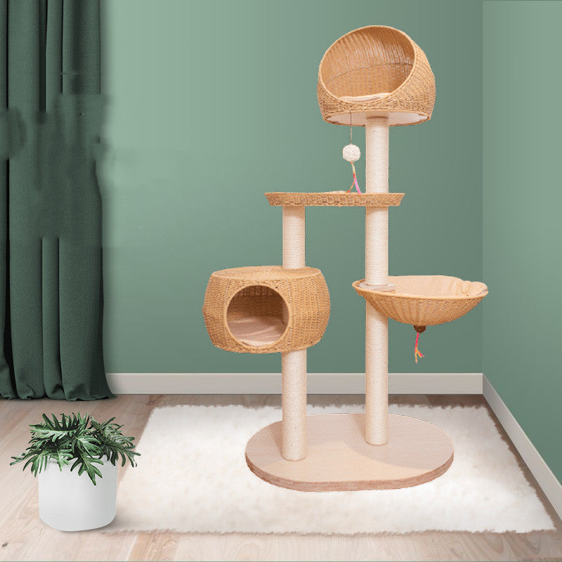 Integrated Multi Layer Solid Wood Cat Tree (Color Options)