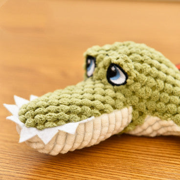 Voice Toys Plush Crocodile Chew Dog Toy